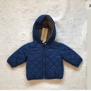 PETIT BATEAU**Blue Baby Boy 3 mo. Hooded Jacket